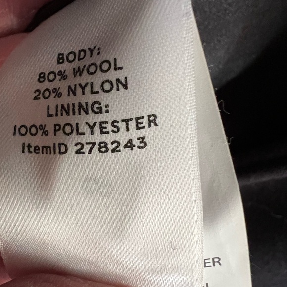 LL Bean Black Italian Wool Blend Peacoat, Women’s 14 - Picture 10 of 11